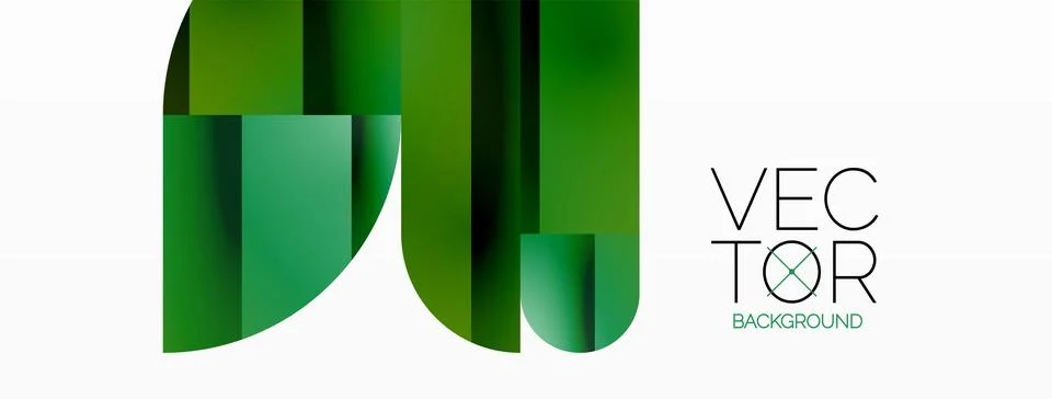 Dynamic abstract vector background. Harmonious fusion of circles, squares, and Stock Illustration