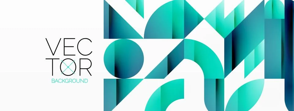 Dynamic abstract vector background. Harmonious fusion of circles, squares, and Stock Illustration