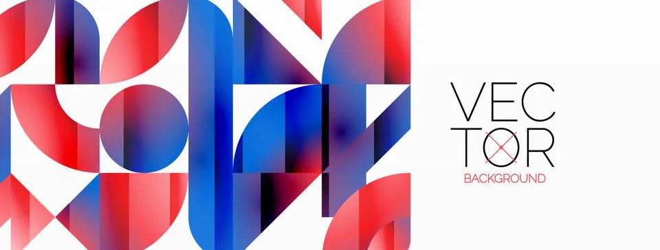 Dynamic abstract vector background. Harmonious fusion of circles, squares, and Stock Illustration