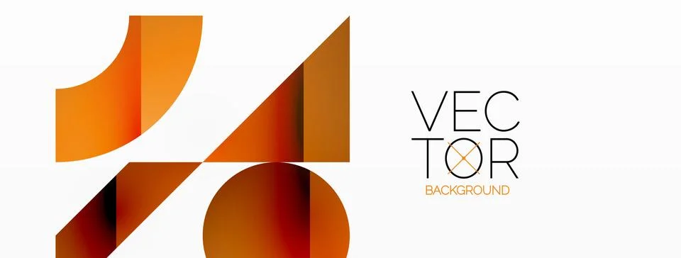 Dynamic abstract vector background. Harmonious fusion of circles, squares, and Stock Illustration