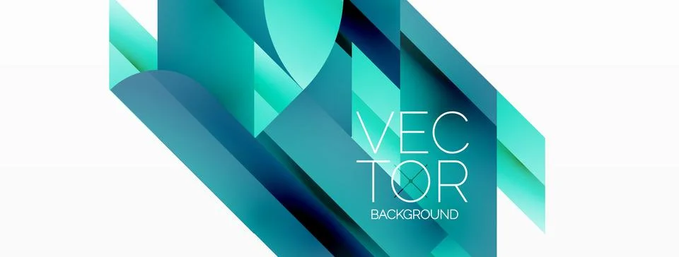 Dynamic abstract vector background. Harmonious fusion of circles, squares, and Stock Illustration