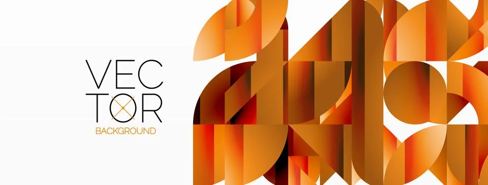 Dynamic abstract vector background. Harmonious fusion of circles, squares, and Stock Illustration