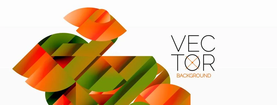 Dynamic abstract vector background. Harmonious fusion of circles, squares, and 스톡 일러스트