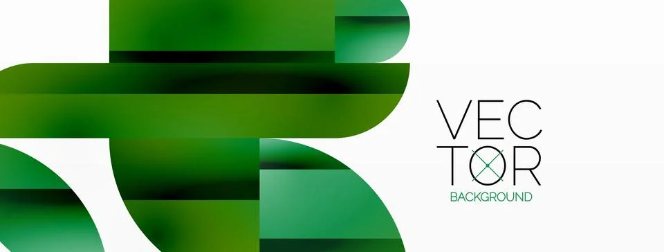 Dynamic abstract vector background. Harmonious fusion of circles, squares, and Stock Illustration