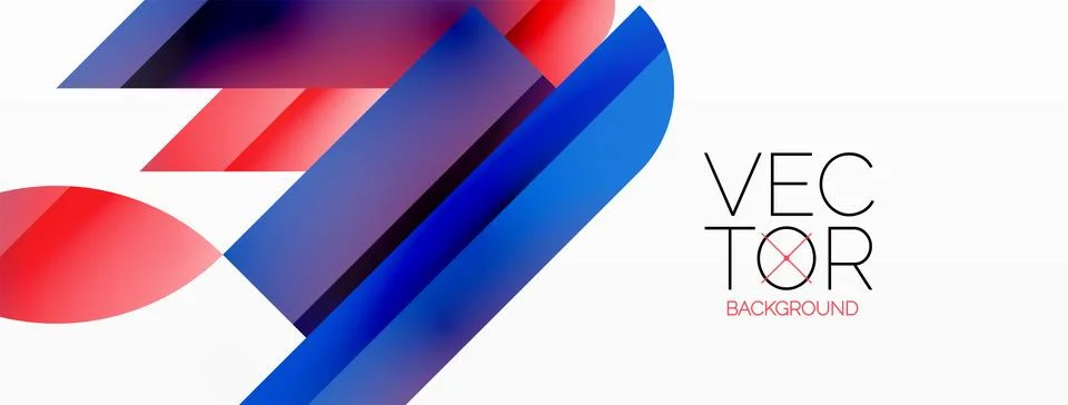 Dynamic abstract vector background. Harmonious fusion of circles, squares, and Stock Illustration