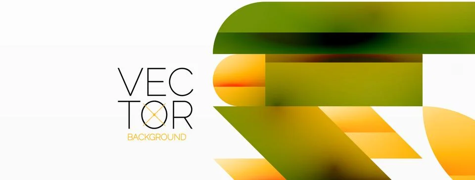 Dynamic abstract vector background. Harmonious fusion of circles, squares, and Stock Illustration