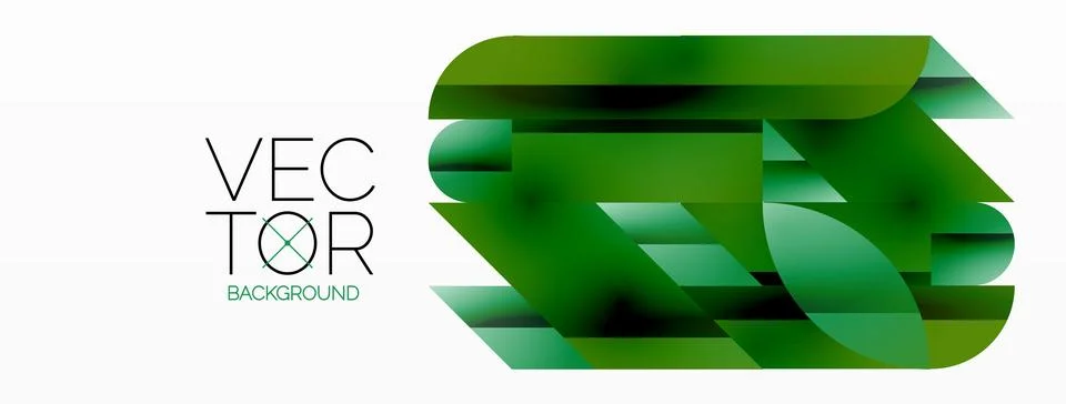 Dynamic abstract vector background. Harmonious fusion of circles, squares, and Stock Illustration