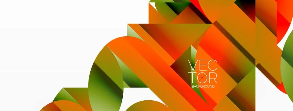 Dynamic abstract vector background. Harmonious fusion of circles, squares, and 스톡 일러스트