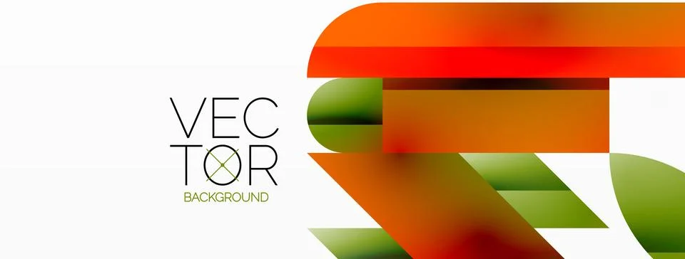 Dynamic abstract vector background. Harmonious fusion of circles, squares, and Stock Illustration