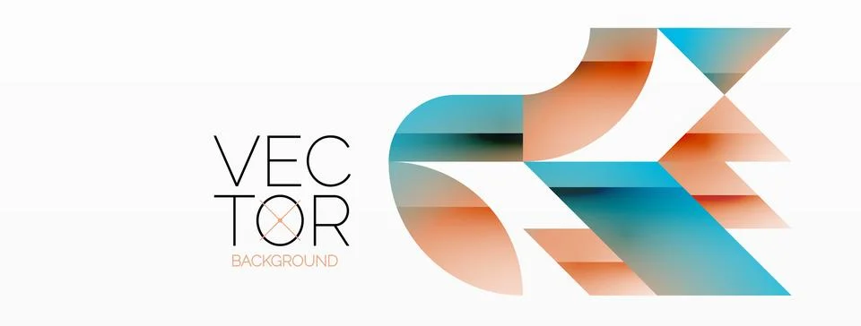 Dynamic abstract vector background. Harmonious fusion of circles, squares, and Stock Illustration