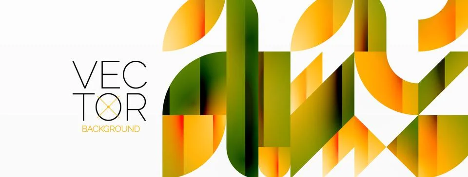 Dynamic abstract vector background. Harmonious fusion of circles, squares, and 스톡 일러스트