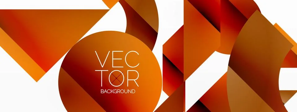 Dynamic abstract vector background. Harmonious fusion of circles, squares, and Stock Illustration