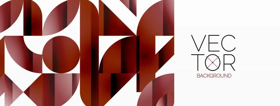 Dynamic abstract vector background. Harmonious fusion of circles, squares, and Stock Illustration