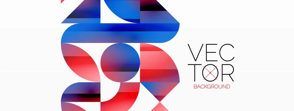 Dynamic abstract vector background. Harmonious fusion of circles, squares, and 스톡 일러스트