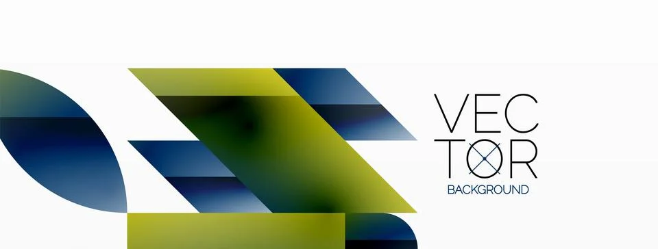 Dynamic abstract vector background. Harmonious fusion of circles, squares, and Stock Illustration