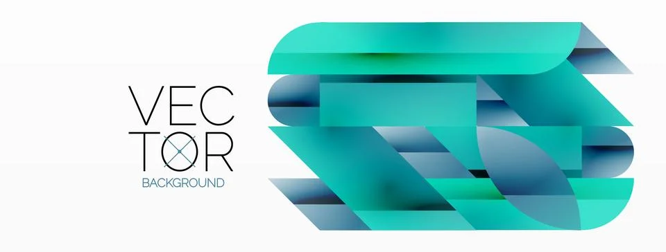 Dynamic abstract vector background. Harmonious fusion of circles, squares, and Illustrazione stock