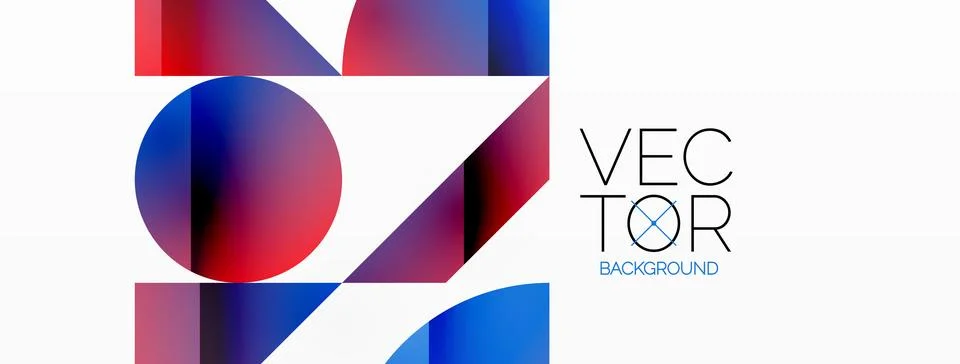 Dynamic abstract vector background. Harmonious fusion of circles, squares, and Stock Illustration