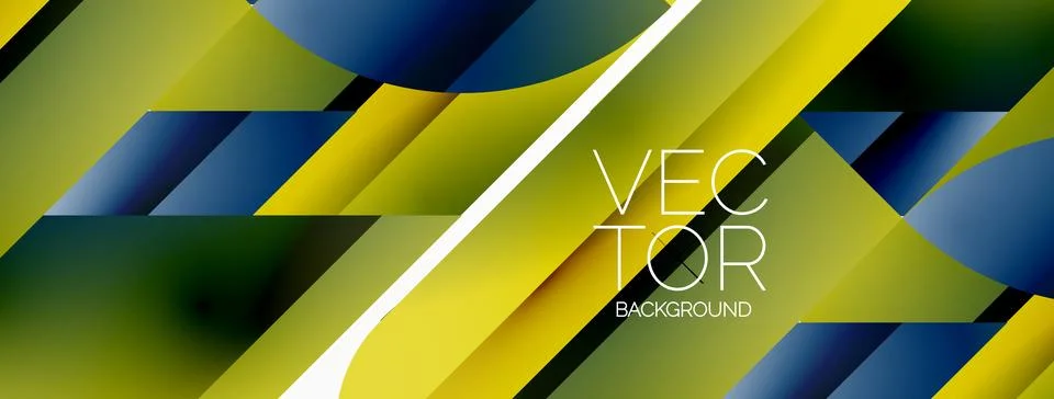 Dynamic abstract vector background. Harmonious fusion of circles, squares, and 스톡 일러스트