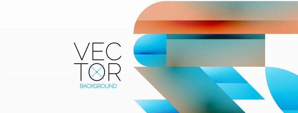 Dynamic abstract vector background. Harmonious fusion of circles, squares, and Stock Illustration