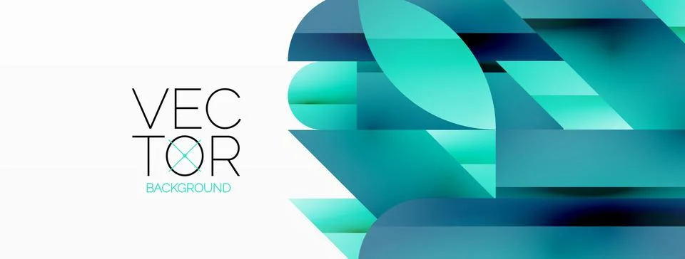 Dynamic abstract vector background. Harmonious fusion of circles, squares, and Stock Illustration