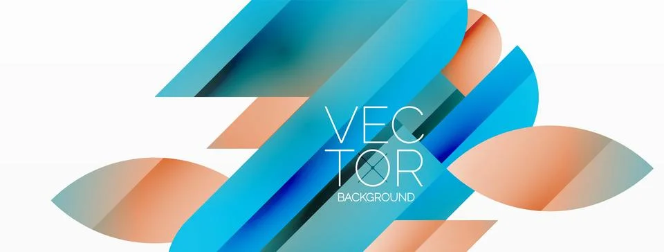 Dynamic abstract vector background. Harmonious fusion of circles, squares, and Stock Illustration