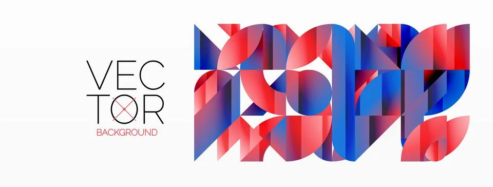 Dynamic abstract vector background. Harmonious fusion of circles, squares, and 스톡 일러스트