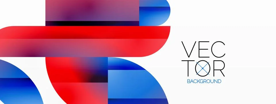 Dynamic abstract vector background. Harmonious fusion of circles, squares, and Stock Illustration