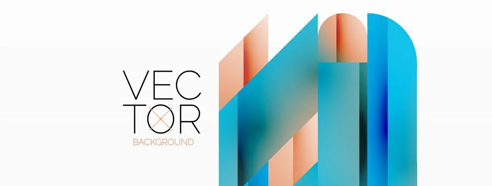 Dynamic abstract vector background. Harmonious fusion of circles, squares, and Stock Illustration