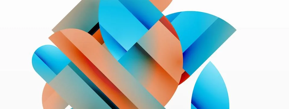 Dynamic abstract vector background. Harmonious fusion of circles, squares, and 스톡 일러스트