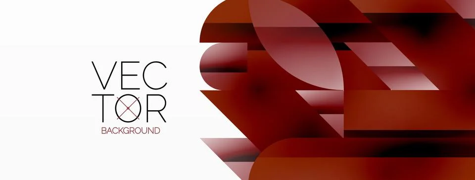 Dynamic abstract vector background. Harmonious fusion of circles, squares, and Illustrazione stock