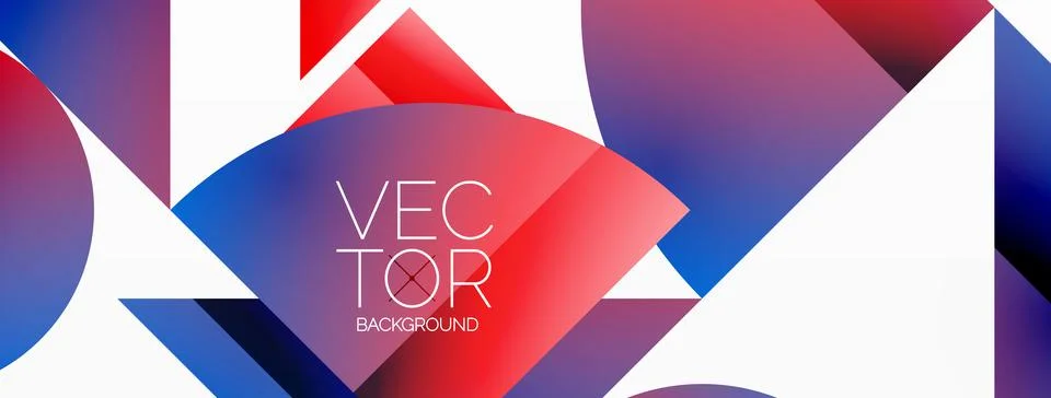 Dynamic abstract vector background. Harmonious fusion of circles, squares, and Stock Illustration