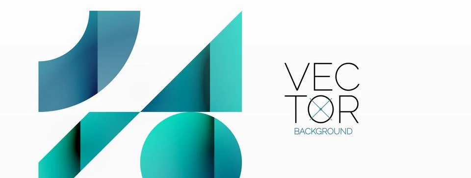 Dynamic abstract vector background. Harmonious fusion of circles, squares, and Stock Illustration