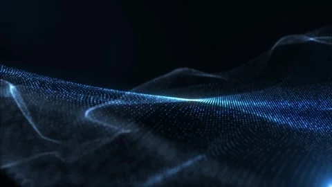 Dynamic abstract wave of glowing blue particles Stock Footage 328449185