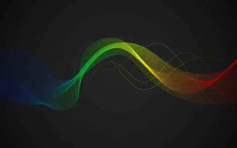 Dynamic abstract wave line background vector. Modern wallpaper design for b.. 스톡 일러스트