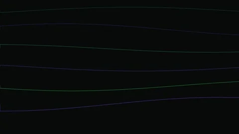 Dynamic abstract wave lines flowing elegantly on deep black backdrop Stock Footage 343659485