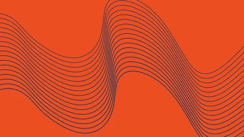 Dynamic Abstract Wave Lines On Orange Background Stock Illustration
