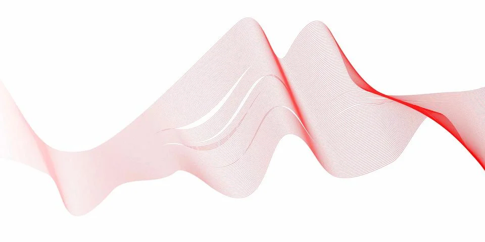 Dynamic abstract wave pattern in vibrant pink and red hues with smooth curv.. Stockillustratie