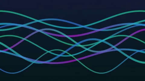 Dynamic abstract wave patterns in vibrant blue, purple, and green hues Stock Footage 326999329