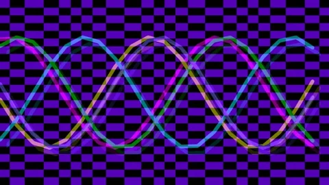 Dynamic abstract waveform equalizer visualization on dark tech background Stock Footage 335518907
