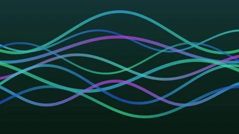 Dynamic abstract waveforms pulse with vibrant color against a dark backdrop Stock Footage 326175630