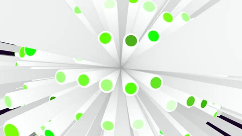 Dynamic abstract white tubes with red dots exploding from center perspective Stock Footage 334138745