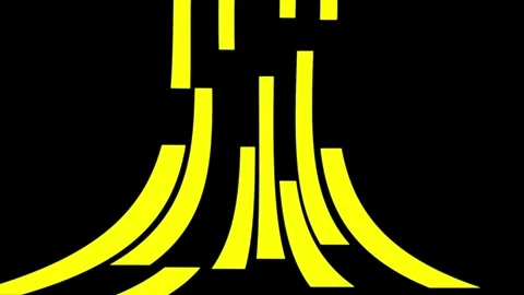 Dynamic abstract yellow lines moving upward against black background for di.. Stock Footage 321582697