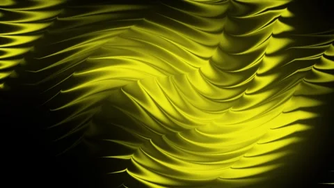 Dynamic Abstract Yellow Liquid Waves Flowing Seamlessly Stock Footage 334977962