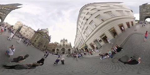 Dynamic abstraction stroboscopic effect, Charles Bridge in Prague Stock Footage 79106687