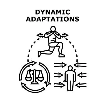 Dynamic adaptations process for evolving situations and challenges Ilustración de archivo