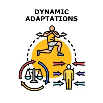 Dynamic adaptations process for evolving situations and challenges Stock Illustration