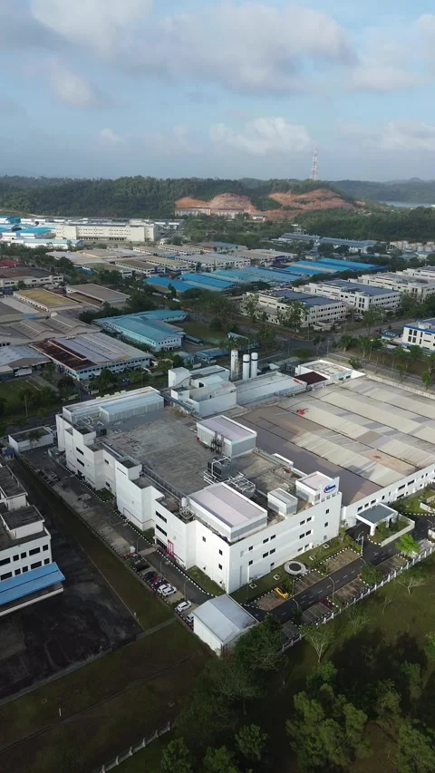 Dynamic aerial footage showcasing a sprawling industrial zone with advanced.. Stock Footage 339040111