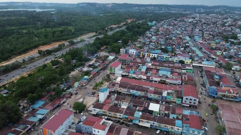 Dynamic Aerial Perspective of a Bustling Southeast Asian Urban Landscape Ad.. Video stock 339030628