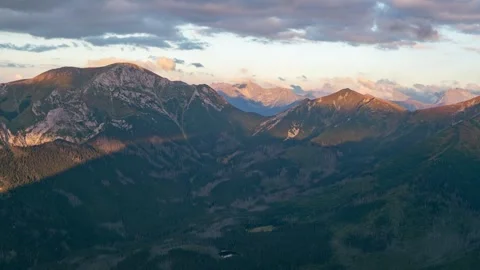 Dynamic Afternoon Clouds Over Tatra Mountain Range Timelapse Video stock 308192507