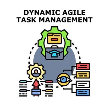 Dynamic agile task management process implementation planning Stock Illustration